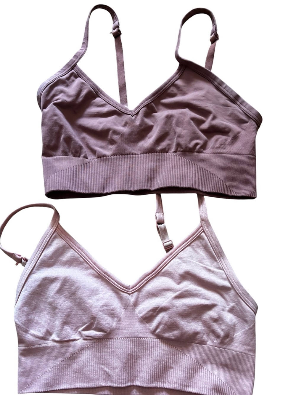 Lululemon lot of 2 Ebb to Street bras size 6 pink & mauve EUC gym workout